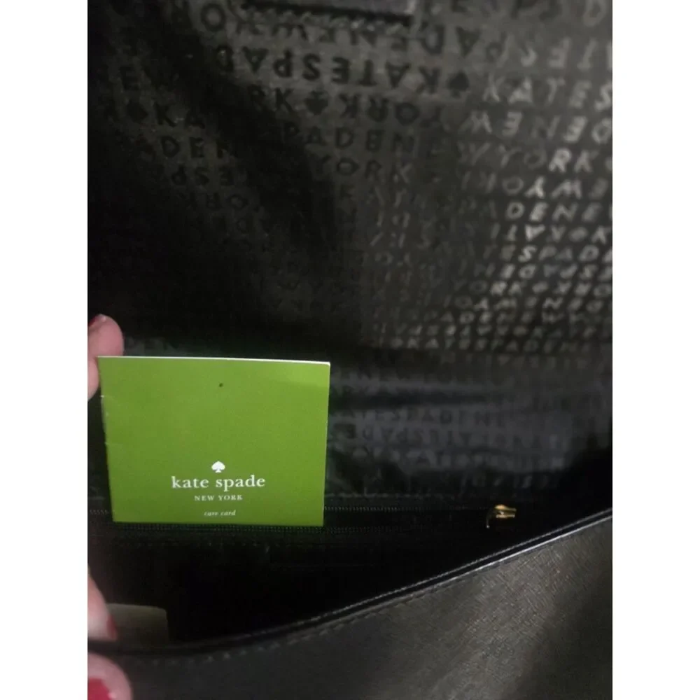 Kate Spade Eva Davies Mews Black Jeweled Bow Clutch Crossbody Bag